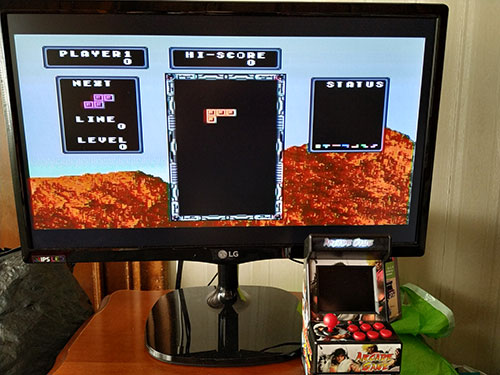 Tetris en la New Street Fighter Home Arcade.